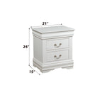 Louis Philippe White Finish 2PCS Bedroom Set (E. King) - Grand Goldman Shop