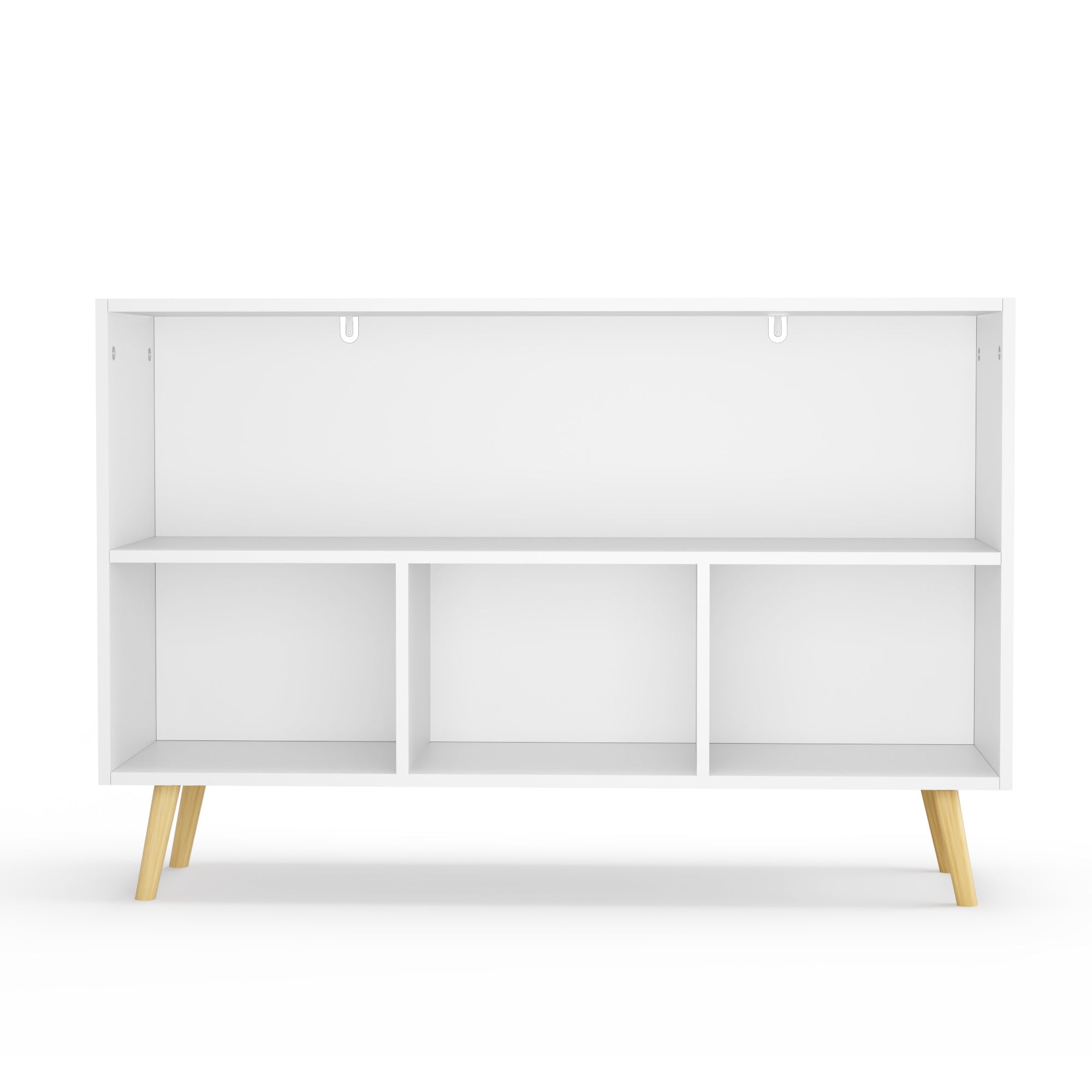 Modern Kids Bookcase with Collapsible Fabric Drawers, Children's Book Display & Toy Storage, White/Pink MDF & Pine Legs - Gra
