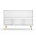 Kids Bookcase with Collapsible Fabric Drawers, Children's Book Display, Toy Storage Cabinet Organizer, White/Gray, MDF+Pine |