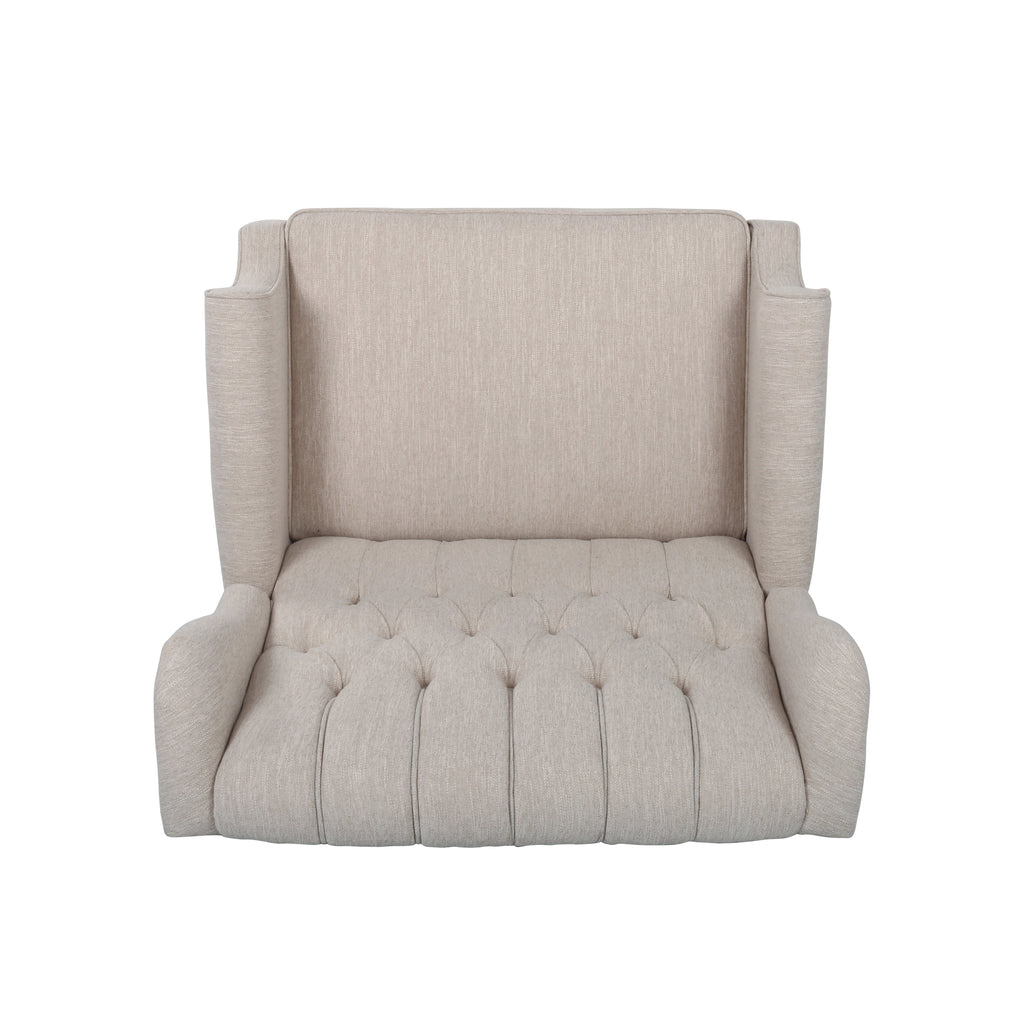Push Back Recliner Chair Fabric Lounge Armchair Pushback Recliner with Rivet Decoration Wingback Single Sofa Chair with Padded Seat for Living Room, Bedroom 33.25D x 37.75W x 42.5H in - Grand Goldman Shop