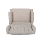 Push Back Recliner Chair Fabric Lounge Armchair Pushback Recliner with Rivet Decoration Wingback Single Sofa Chair with Padded Seat for Living Room, Bedroom 33.25D x 37.75W x 42.5H in - Grand Goldman Shop