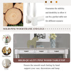 63inch Long Wood Console Table with 3 Drawers and 1 Bottom Shelf for Entryway Hallway Easy Assembly Extra-thick Sofa Table (Antique White) - Grand Goldman Shop