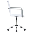 Clear and Chrome Acrylic Office Chair with Caster Wheels - Futuristic Design, Adjustable Height, Durable Metal Frame | Premiu