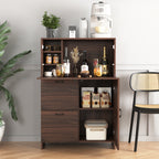 Desk Cabinet, with Storage Drawer & Shelves, Fold-up Desktop, Ideal for Home, Office, Kitchen storage organizer, Dormitory, Small Spaces W31.49'xD13.78'xH47.2' - Grand Goldman Shop