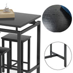 5 Pieces Dining Table Set for 4,Black Bar Table Set with 4 Bar Stools Counter Height Bar Table and Chairs Set. Pub Table Set Breakfast Table for Kitchen, Small Space - Grand Goldman Shop