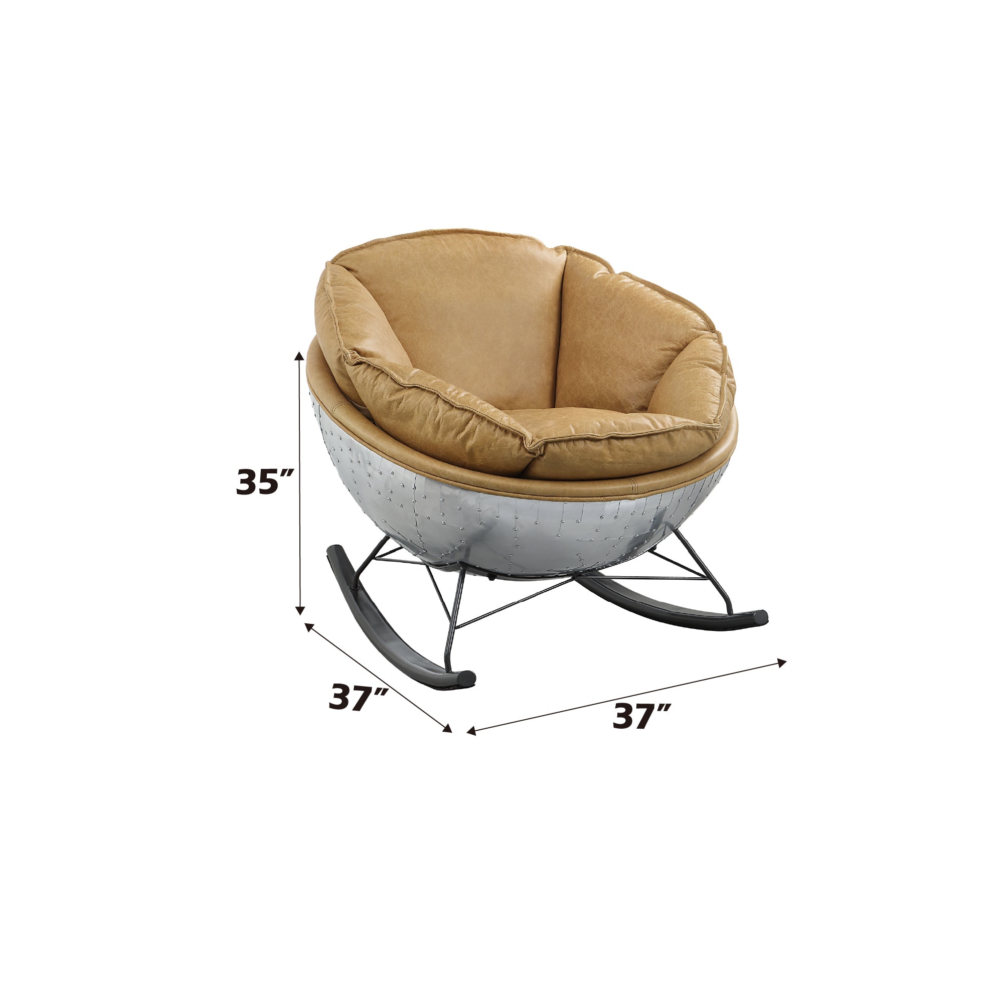 Pippin Morocco Top Grain Leather Rocking Chair - Grand Goldman Shop