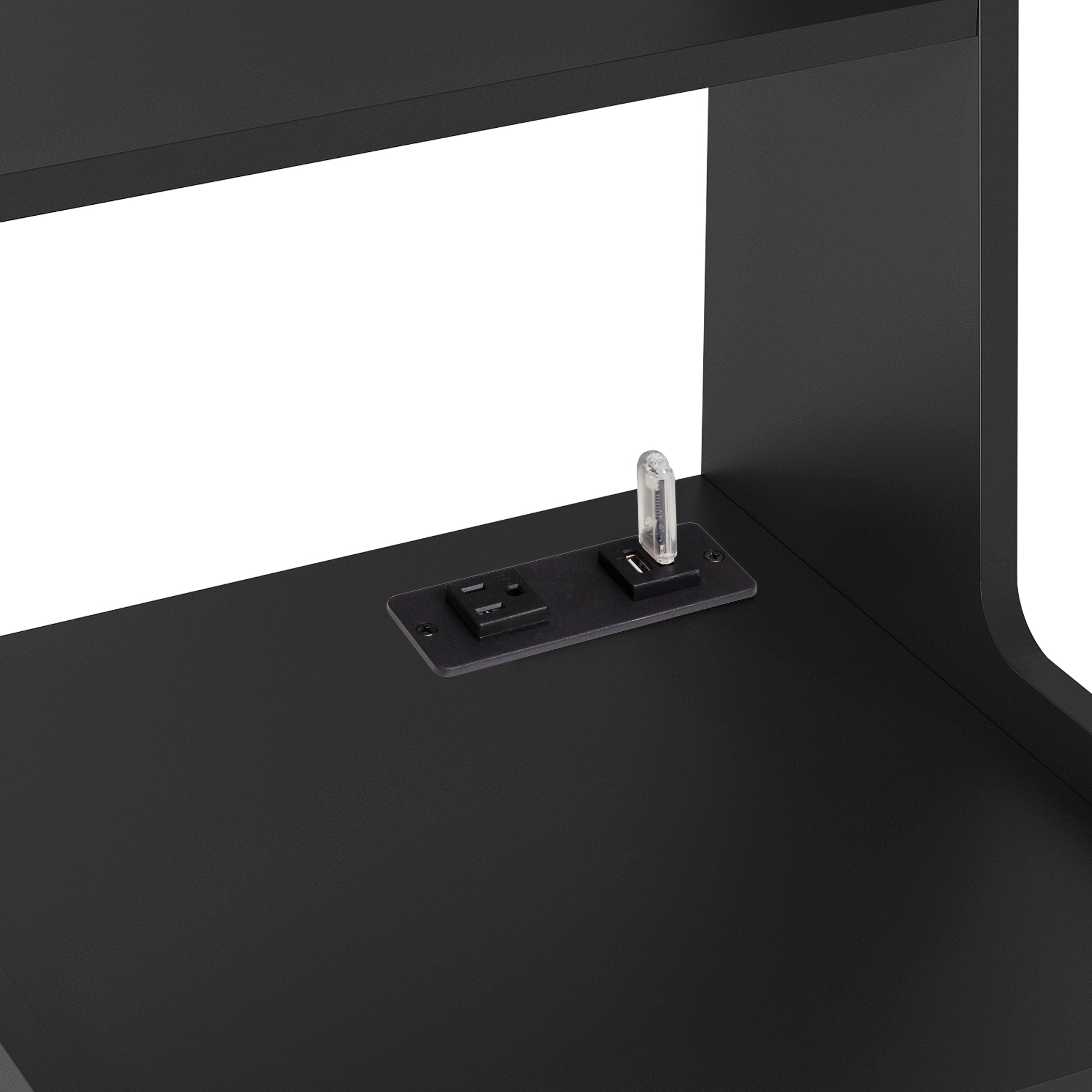 Nightstands Set of 2, with Charging Station, Smart Nightstand with Night Light, Modern Night Stand with Bookshelf, Bedside Tables with Storage Cabinet for Bedroom, Black - Grand Goldman Shop