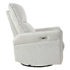 270° Power Swivel Rocker Recliner Chair for Adults, Swivel Rocking Recliner Chair,Electric Small Recliners for Small Spaces, Single Sofa Recliner for Living Room, Bedroom,RV (Fabric Gray+270°Swivel) - Grand Goldman Shop