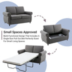 Orisfur Pull Out Sofa Bed Loveseat Sleeper with Twin Size Memory Mattress and USB Ports, Grey Linen, 57.9' - Grand Goldman Shop