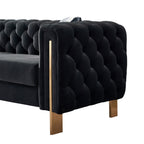Chesterfield Modern Tufted Velvet Living Room Sofa, 84.25''W Couch,Black - Grand Goldman Shop
