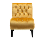 COOLMORE Modern Velvet Armless Accent Living Room Chair / Leisure Chair,Upholstered Fabric Button Comfortable Chair with Wooden Legs for Bedroom, Living Room, Office (Mustard Velvet) - Grand Goldman Shop