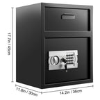 Digital Depository Safe 1.7 Cubic Feet Made of Carbon Steel Electronic Code Lock Depository Safe with Deposit Slot with Two E