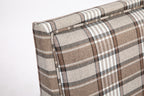 Upholstered Accent Chair, Vintage Armchair with Brown Linen Fabric and Nailhead Trim for Living Room - Grand Goldman Shop