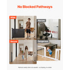 Retractable Baby Gate, Extends to 72.8 inch Wide, 31.3 inch Tall, with Security Lock, Easy to Use, Walk Through Without Tripp