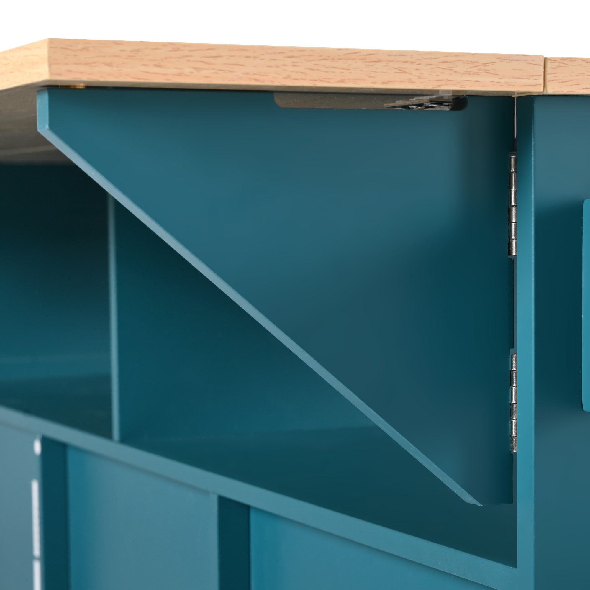 K&K 55.7'' Large Kitchen Island with 2 Drop Leaf,, Rolling Kitchen Cart on 5 Wheels with Power Outlet, Folding Storage Dining Table with Spice & Towel Rack , 3 Drawers, for Kitchen, Dining Room,Green - Grand Goldman Shop