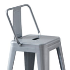 Modern Light Weight Industrial Contemporary Rustic Vintage Costal Metal Barstools with Bucket Back and 4 Leg Design, Seat Bar
