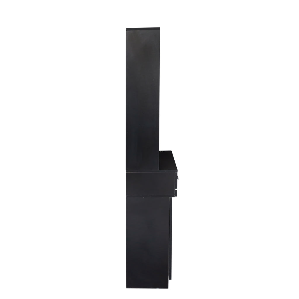 Black modern simple hair desk, multi-layer storage, large storage space - Grand Goldman Shop