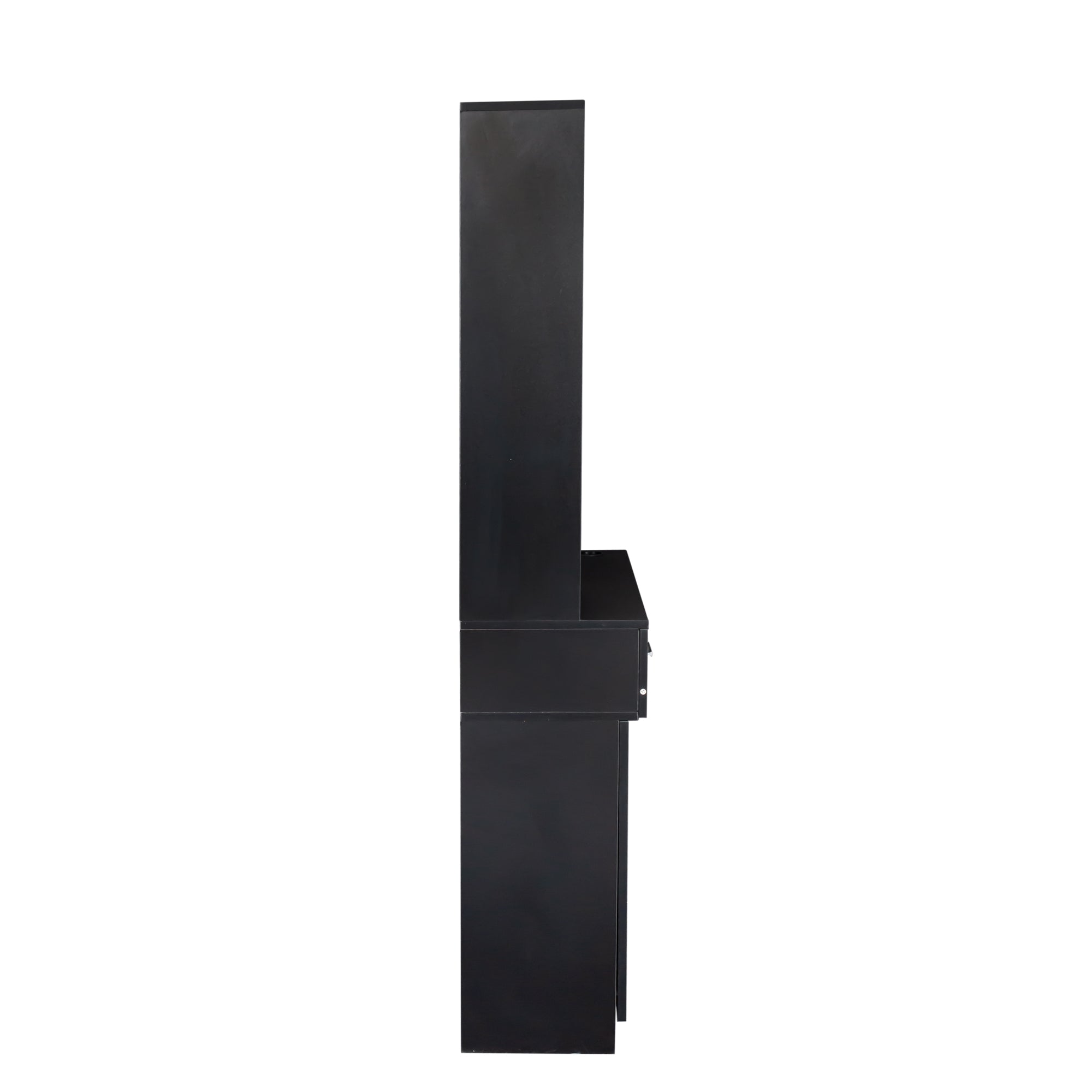 Black modern simple hair desk, multi-layer storage, large storage space - Grand Goldman Shop