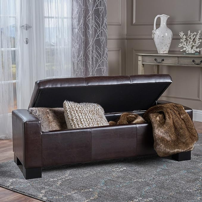 Large 51' Storage Ottoman, Tufted Storage Bench for Living Room, Entryway, or Bedroom - Grand Goldman Shop