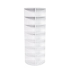 Rotating Shoe Rack Tower, 7-Tier Spinning Storage Rack, Free Standing 360° Revolving Organizer in White with Durable PVC Construction - Grand Goldman Shop