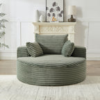 55'L Corduroy Sponge single sofa,No Assembly Required,Fluffy Modern Sleeper Chair for Living room, Bedroom, Lounge and Projection Room(Not a swivel chair.) - Grand Goldman Shop