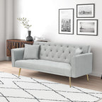 71-inch convertible love seat sofa, American vintage grey velvet material, suitable for small living room, bedroom, office - Grand Goldman Shop