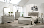 1pc Modern Glam Style Two Drawers Nightstand Champagne Finish Solid Wood Crystal-Like Diamond Tufted Crocodile Texture Bedroom Furniture - Grand Goldman Shop