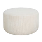 Upholstered Round Ottoman,Beige,Corduroy - Grand Goldman Shop