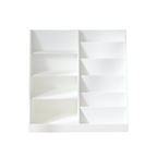 Kids Bookshelf and Toy Storage Organizer, Multifunctional 4-Tier White Wooden Bookcase with Toy Bin for Nursery, Playroom, or