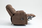 Old age electric lift chair, flat high density foam electric sofa, with heating and massage functions, can tilt to 180 degrees, 2 pocket cup holders, 2 remote controls, 4 OKIN motors - Grand Goldman Shop