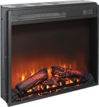 23 inch electric fireplace insert, ultra thin heater with log set & realistic flame, remote control with timer, overheating protection - Grand Goldman Shop
