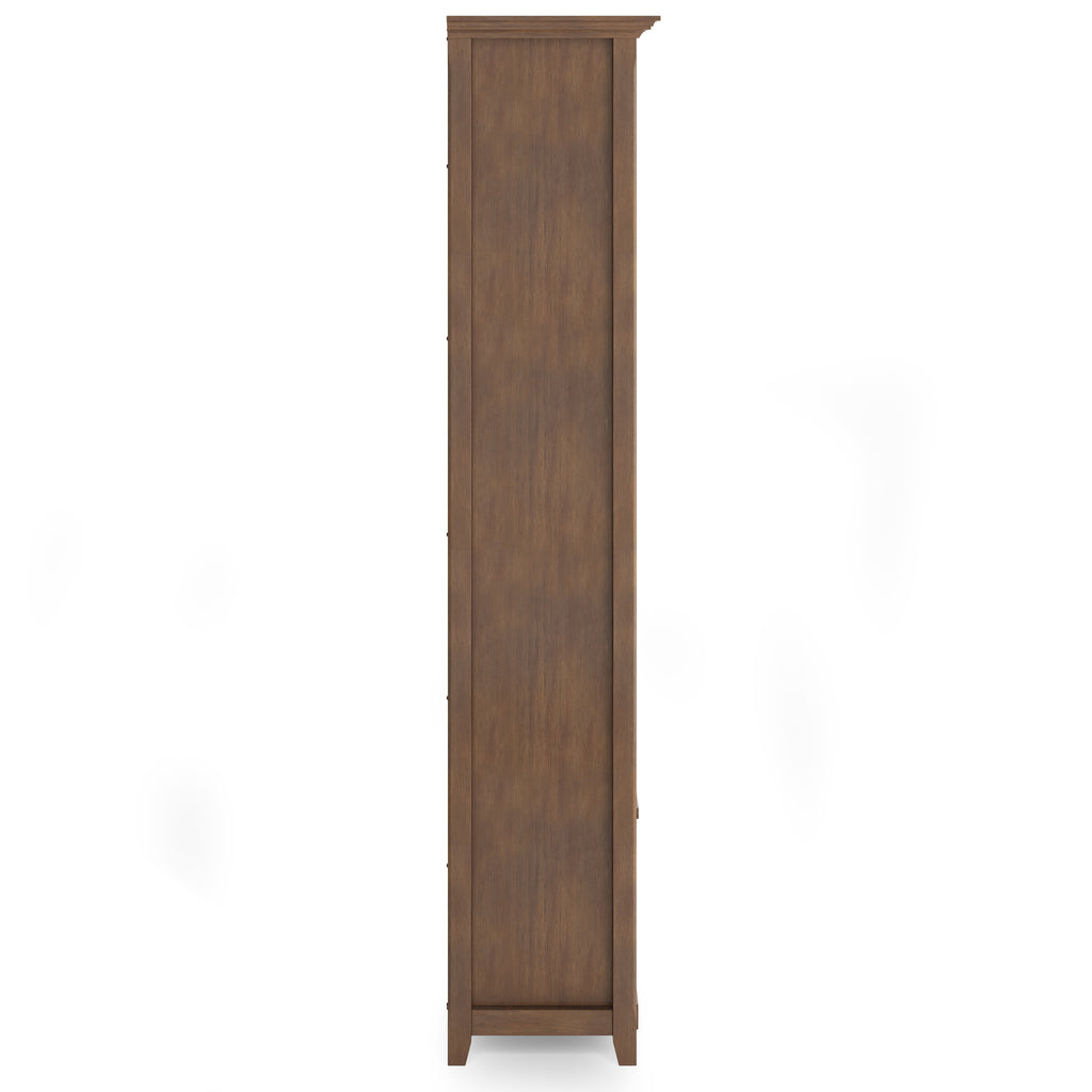 Amherst 30 inch Solid Wood 5 Shelf Bookcase in Rustic Natural Aged Brown | Premium Home Decor - Grand Goldman