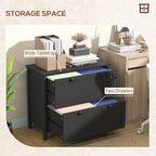 HOMCOM 2 Drawer File Cabinet with Lock, Lateral Filing Cabinet with Keys and Adjustable Hanging Bar for Letter, A4 and Legal 