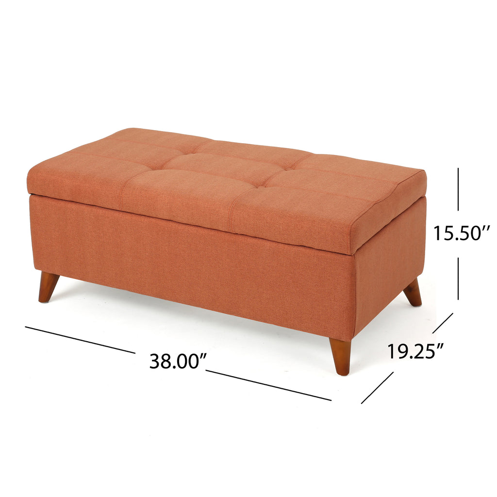 Home Decor, Tufted Ainsley Button Storage Ottoman Bench with Hinged Lid , Ottoman Bench with Storage for Living Room & Bedroom,solid wood leg - Grand Goldman Shop