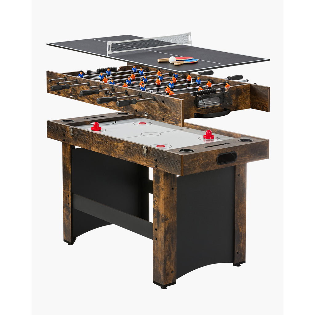 Stylish 54' Air Hockey Table 3-in-1 Air Powered Combo Table Hockey Ping Pong Foosball - Available at Grand Goldman