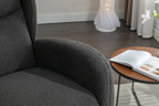 049-Teddy Fabric Rocking Chair With Packet Wood Legs,Dark Gray - Grand Goldman Shop