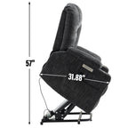EMON'S Large Power Lift Recliner Chair with Massage and Heat for Elderly, Overstuffed Wide Recliners, Heavy Duty Motion Mechanism with USB and Type C Ports, 2 Steel Cup Holders, Gray - Grand Goldman Shop