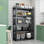 Industrial Metal Shelves 5 Tier Heavy Duty Storage Utility Rack Black Adjustable 47.2'W x 18'D x 78'H - Grand Goldman Shop