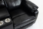 Artificial leather electric sofa bed, 2 lounge chairs, comfortable armrests and backrest lounge chairs, living room sofa set, with coffee table - Grand Goldman Shop