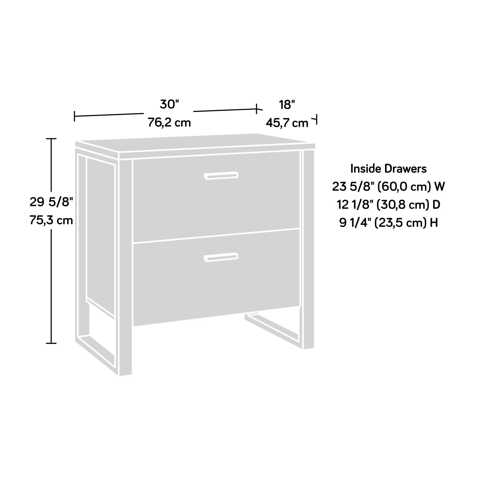 Lateral File with Two Drawers, Dark Brown finish | Premium Home Decor - Grand Goldman
