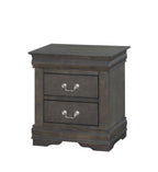 Louis Philippe Dark Gray Finish 4 PCS Bedroom Set (E. King) - Grand Goldman Shop