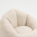 Bedding Bean Bag Sofa Chair with High-Pressure Foam and Footrest, Beige Microfiber - Grand Goldman Shop