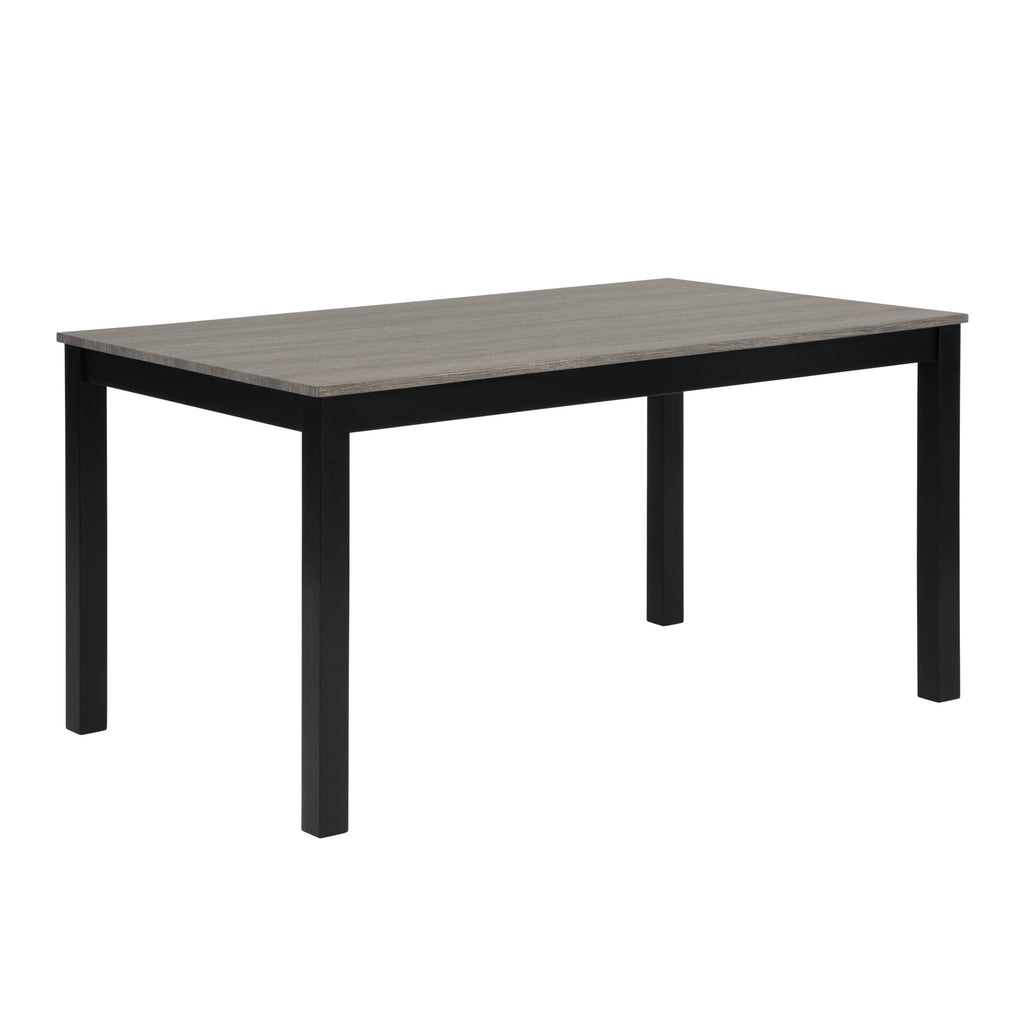 Modern 6-Piece Dining Table Set with Bench and Chairs for Dining Room or Kitchen – Light Grey & Black Two-Tone - Grand Goldman Shop
