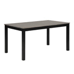 Modern 6-Piece Dining Table Set with Bench and Chairs for Dining Room or Kitchen – Light Grey & Black Two-Tone - Grand Goldman Shop