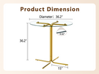 Round glass bar high table, 36 inch round bar table, tempered glass tabletop, sturdy gold chrome plated four column support, suitable for transparent round bar tables in small spaces, kitchens - Grand Goldman Shop