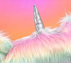 Rainbow Fuzzy Unicorn Office Chair, Plush Desk Chair with Swivel Base, Whimsical & Cozy for Playroom & Office - Grand Goldman