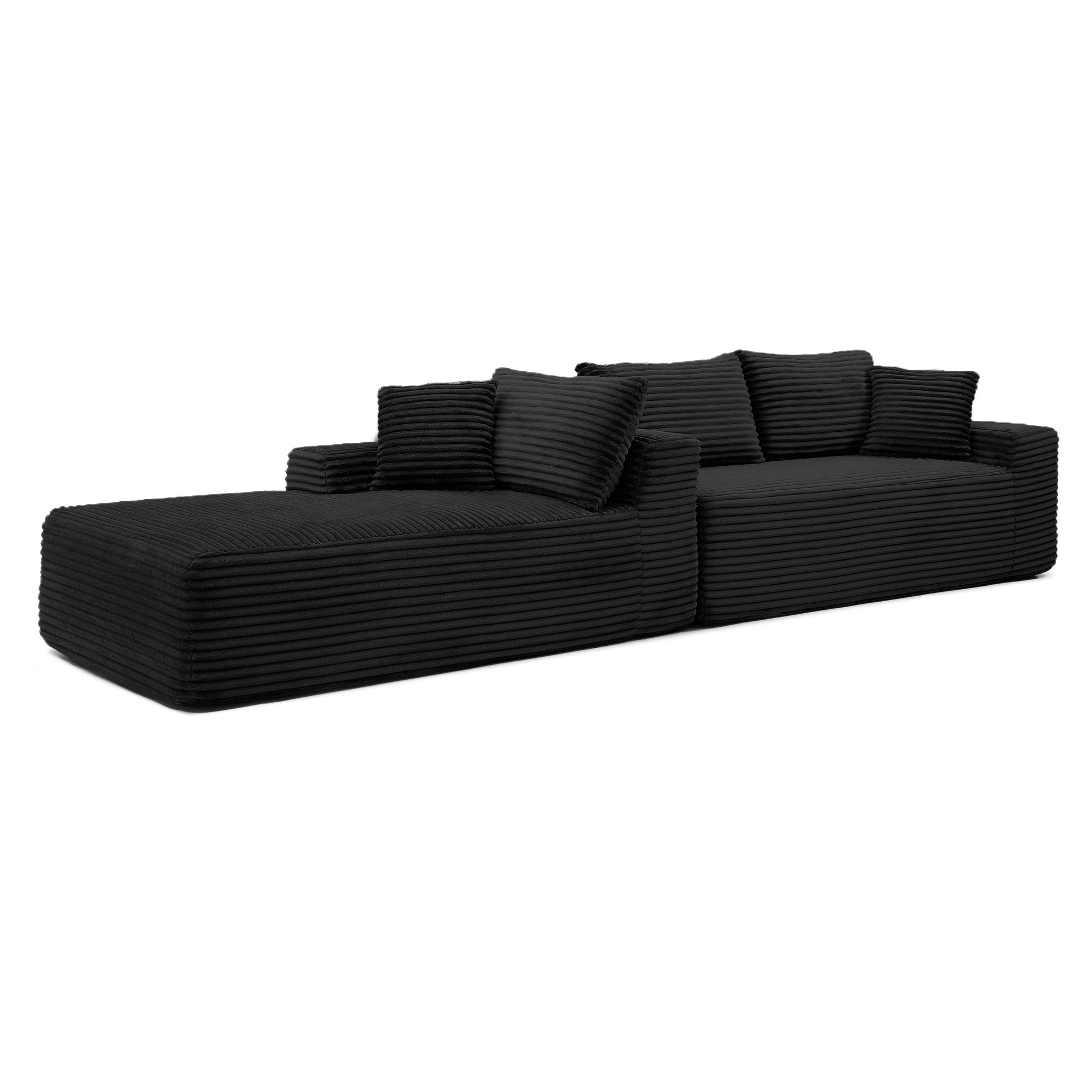 105'' Modular Sectional Sofa, Cloud Sectional Couch with Deep Seat, Modern Modular L-Shape Sofa Couch with Chaise,Upholstered Couches for Living Room Bedroom,No Assembly, (BLACK) - Grand Goldman Shop