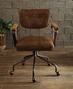 Hallie Vintage Whiskey Top Grain Leather Office Chair - Grand Goldman