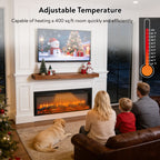 54 inch in wall recessed electric fireplace with remote and multi color flame & emberbed - Grand Goldman Shop