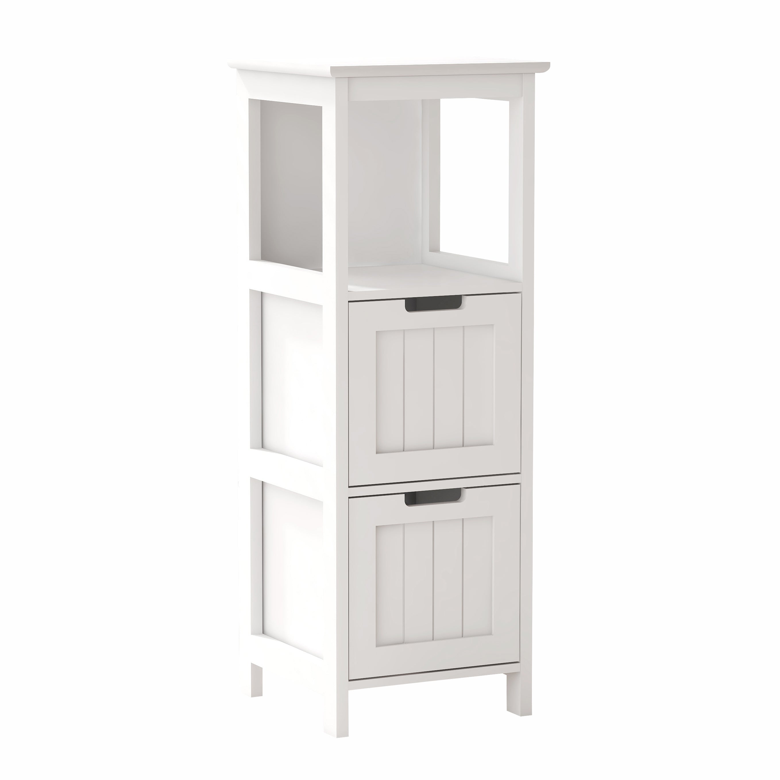 Bathroom Floor Cabinet with 2 Drawers and 1 Storage Shelf,Freestanding Wood Storage Organizer Cabinet-White - Grand Goldman Shop